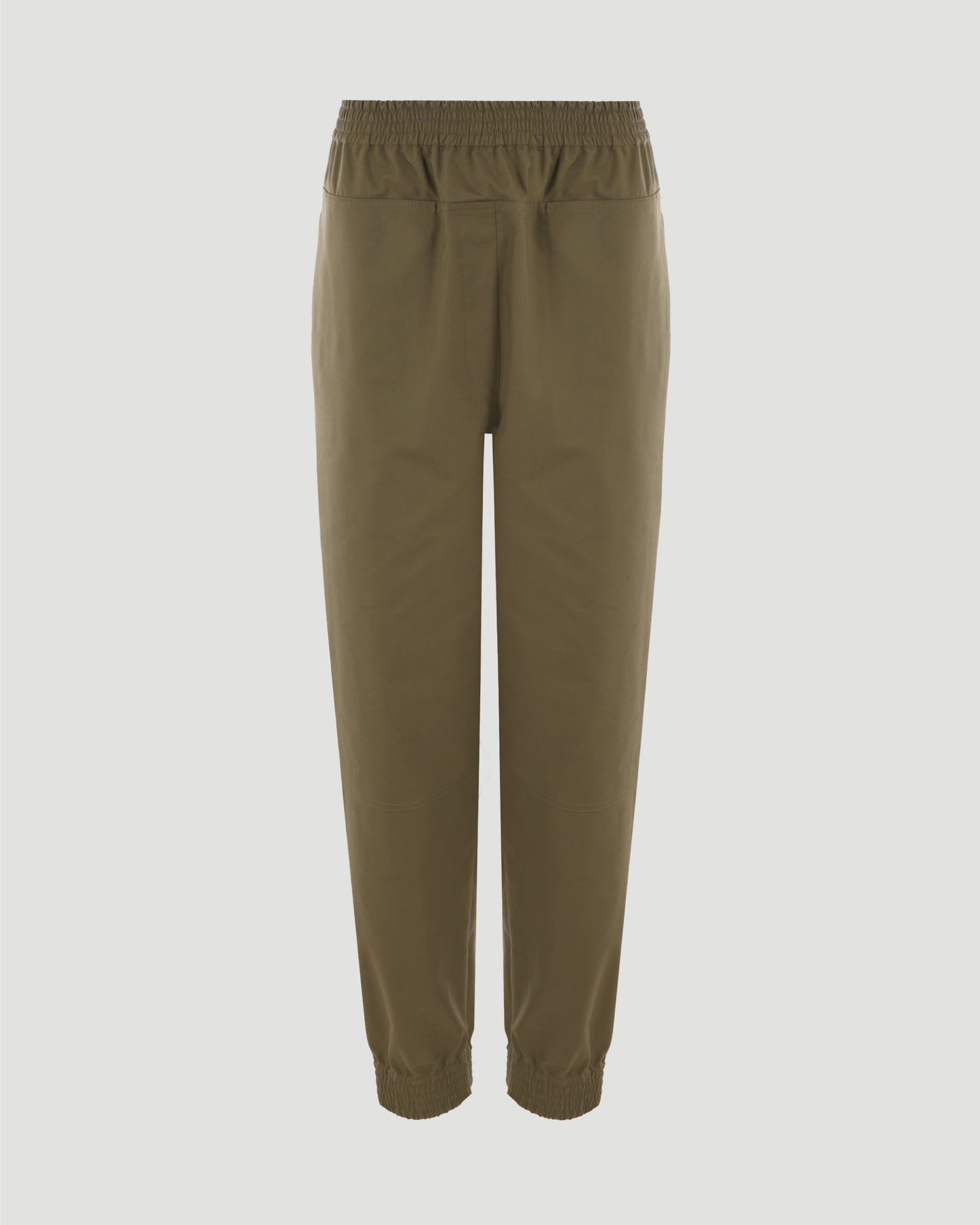 Elasticated trousers in khaki brown