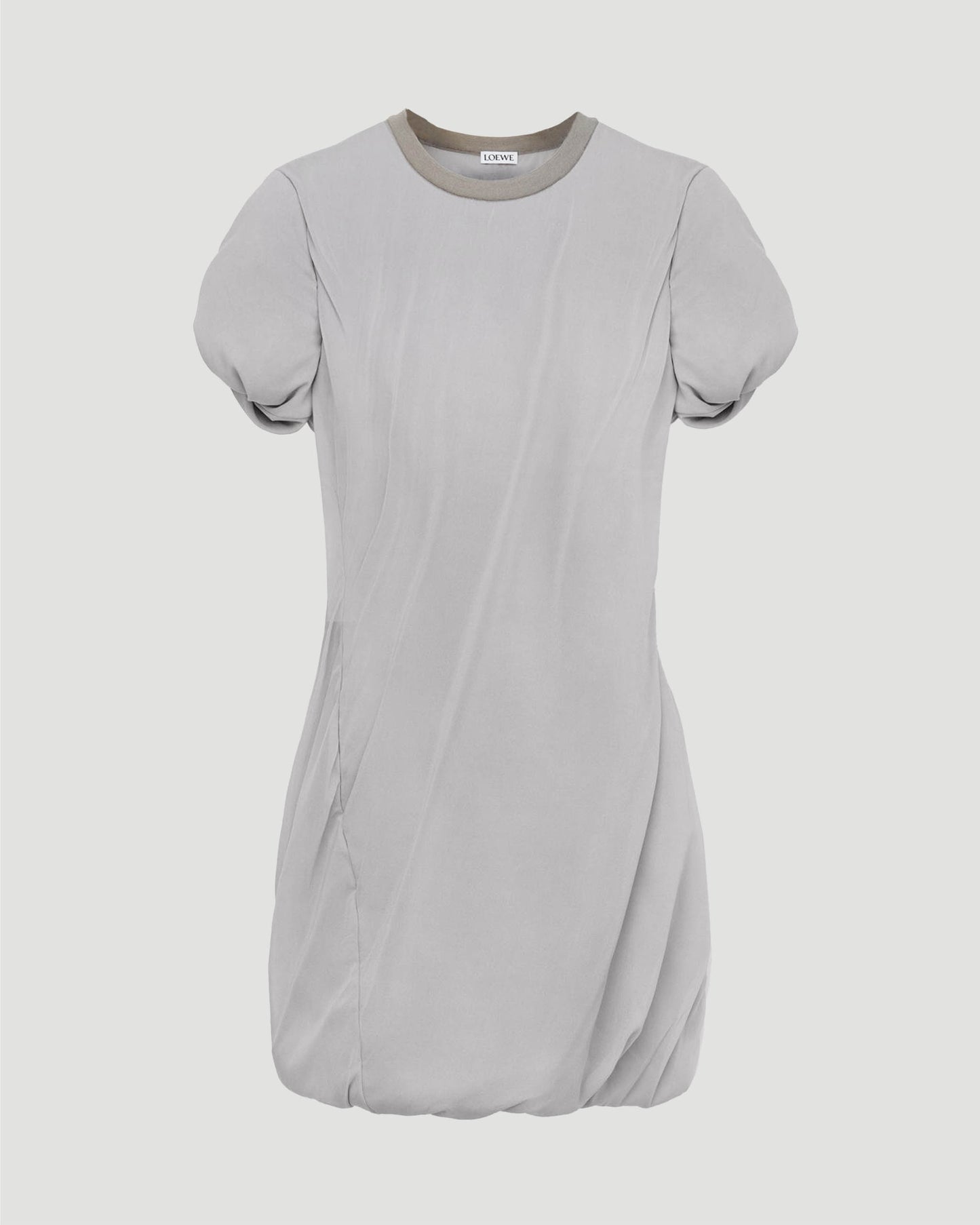 Padded mini dress in stretch silk chiffon