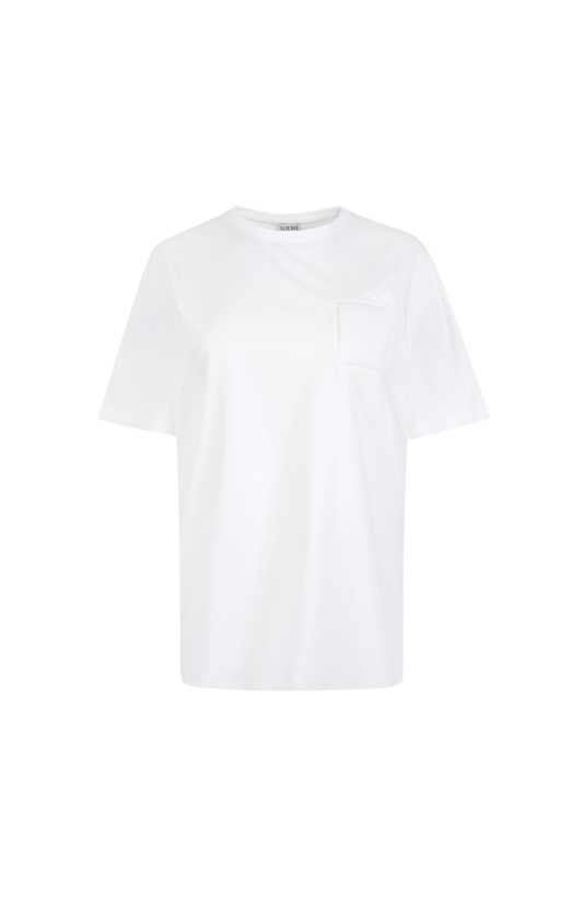 LOEWE x Cosima von Bonin Logo Patch T-Shirt in White — front view
