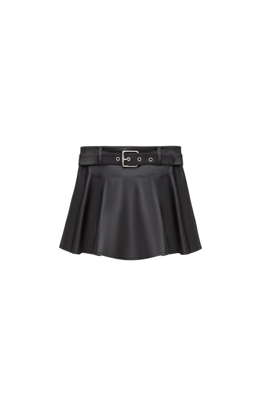 Loewe Mini Skirt in Nappa Lambskin in Black — front view