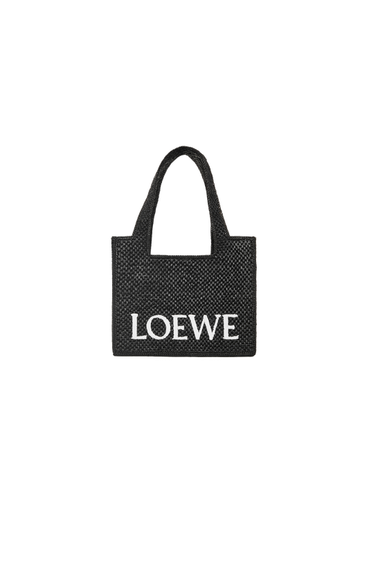 Medium Font Tote in Raffia