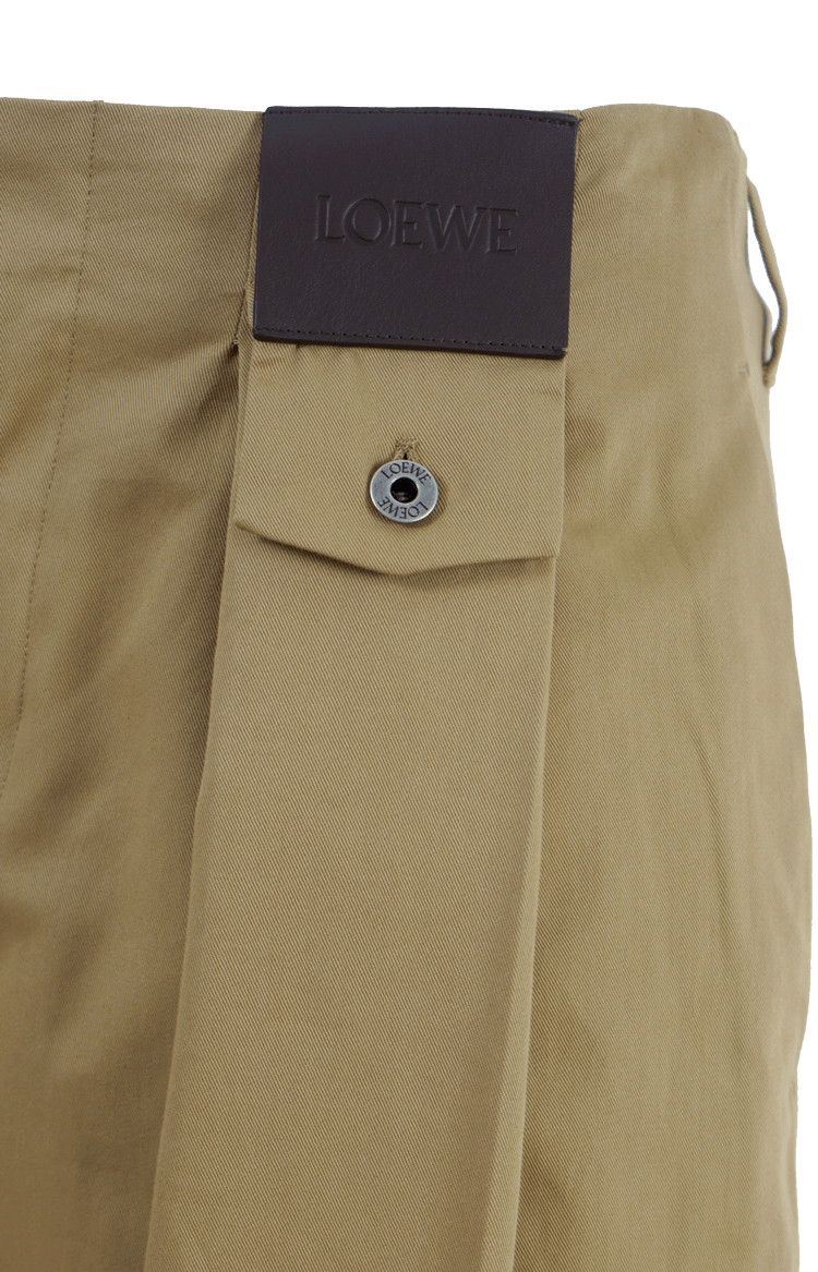 Draped trousers in cotton and silk