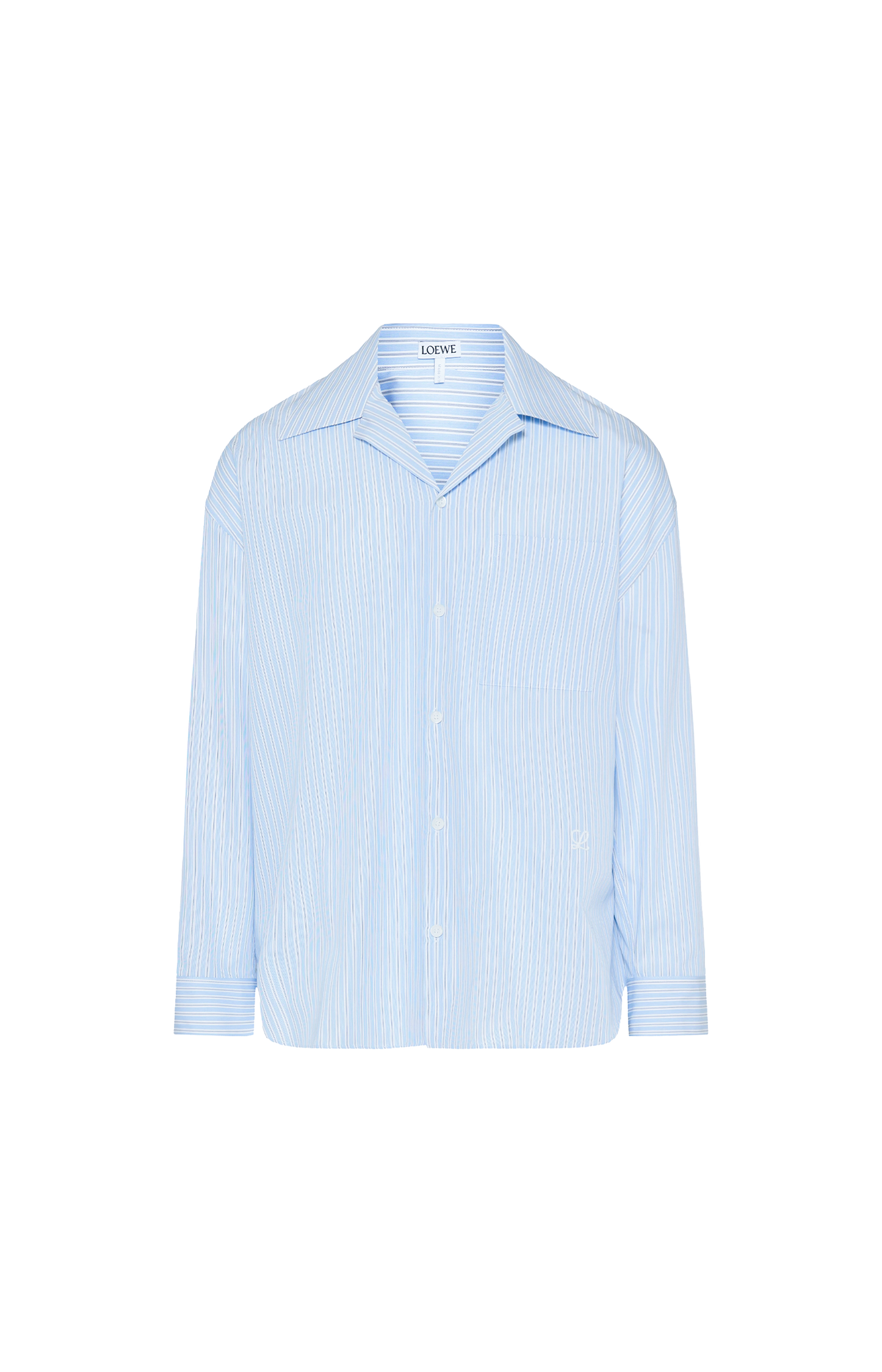 Light blue striped shirt on a white background