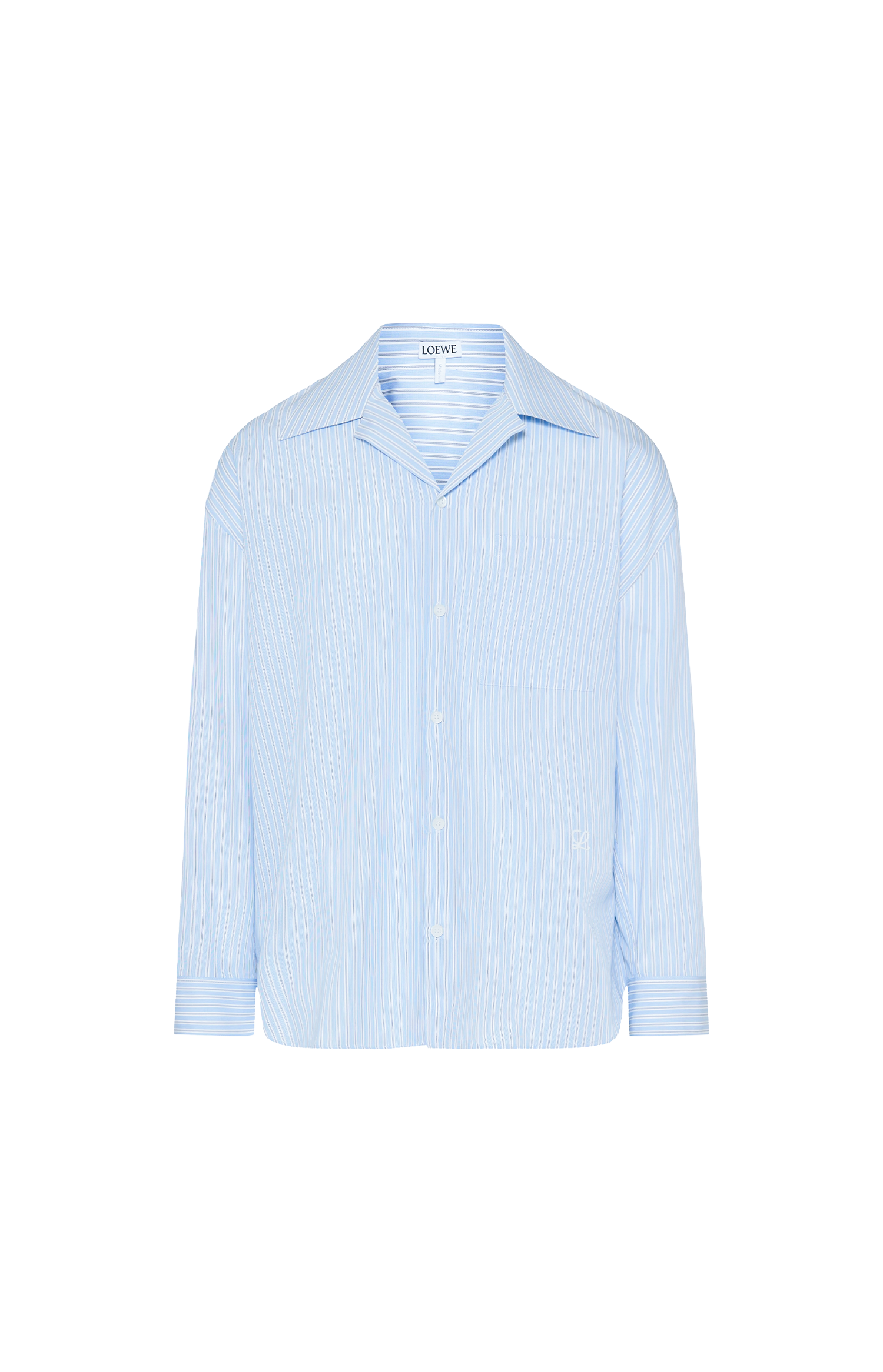 Light blue striped shirt on a white background