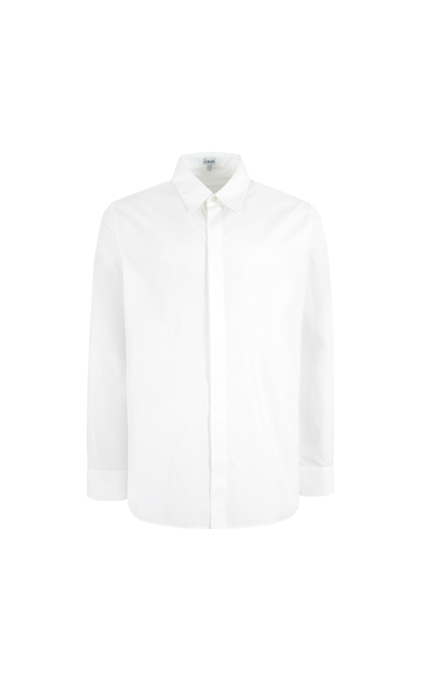 Lightweight Cotton Poplin Shirt in White