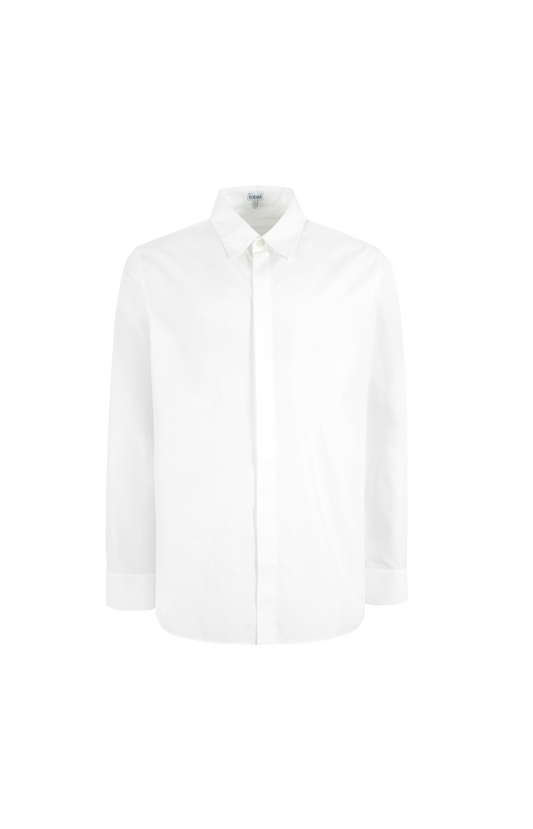Lightweight Cotton Poplin Shirt in White