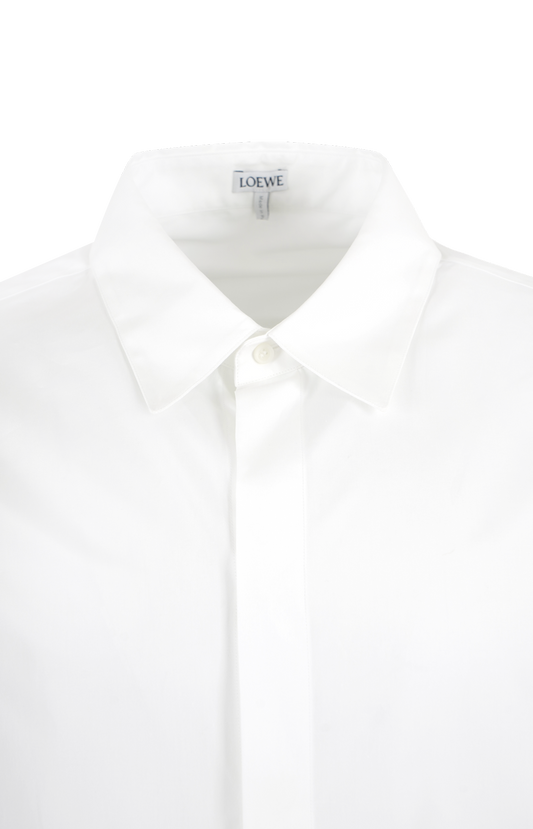 Lightweight Cotton Poplin Shirt in White