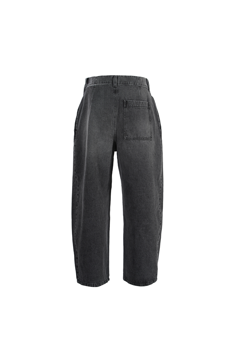 Embossed leather-patch jeans