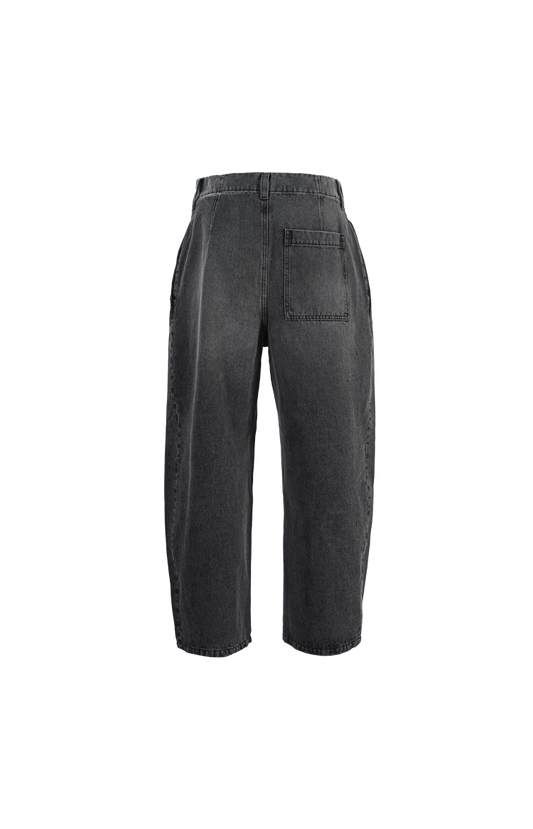 Embossed leather-patch jeans