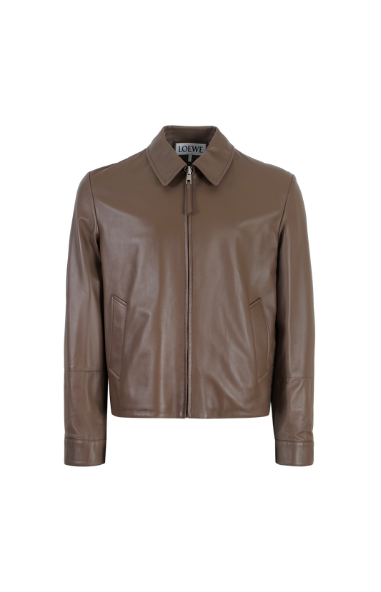 Zip-Up Jacket in Nappa Lambskin