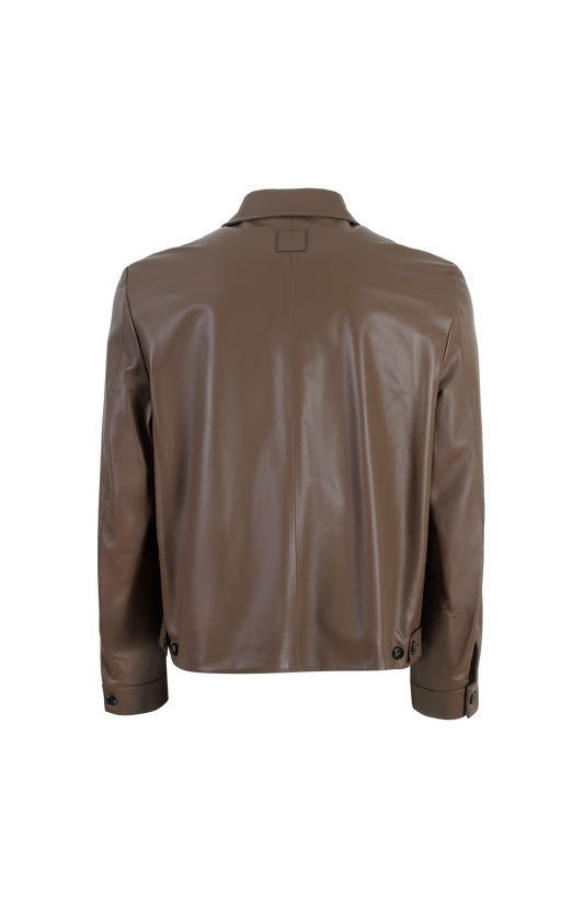 Zip-Up Jacket in Nappa Lambskin