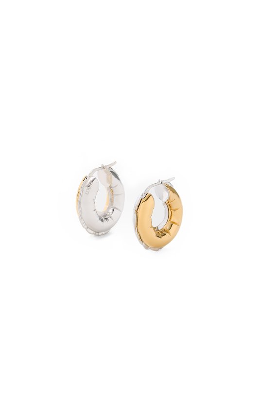 Blown Inflated Hoop Earrings in Brass