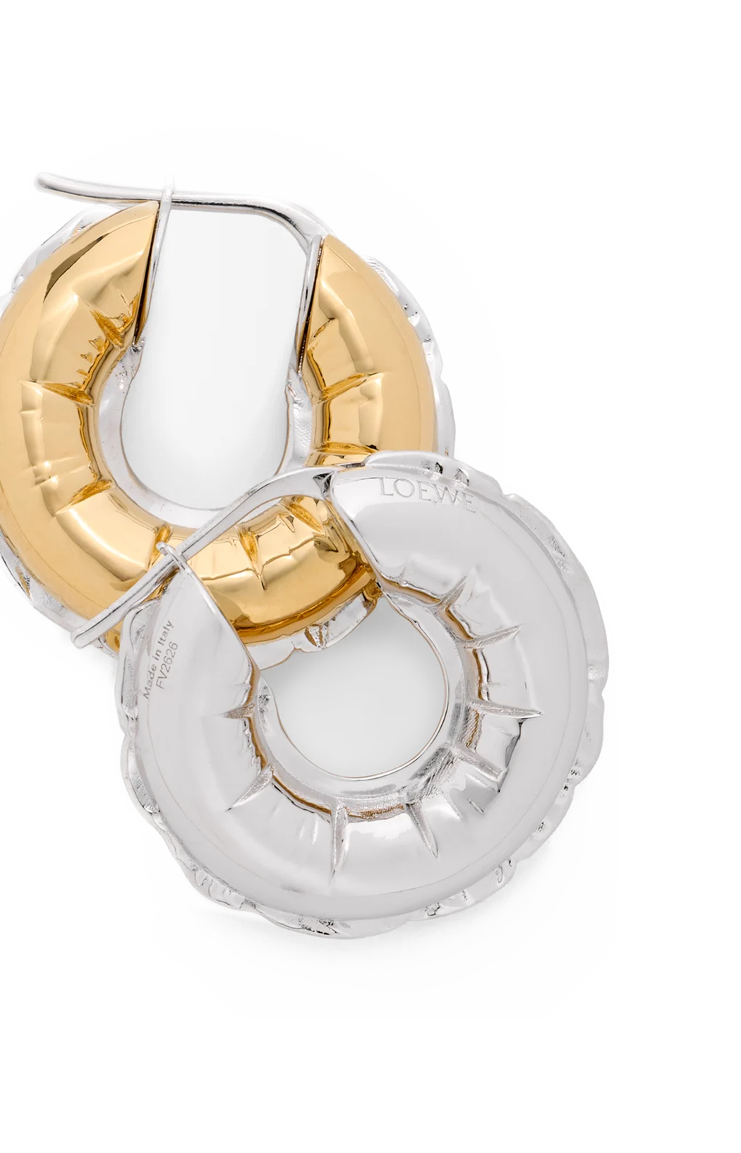 Blown Inflated Hoop Earrings in Brass