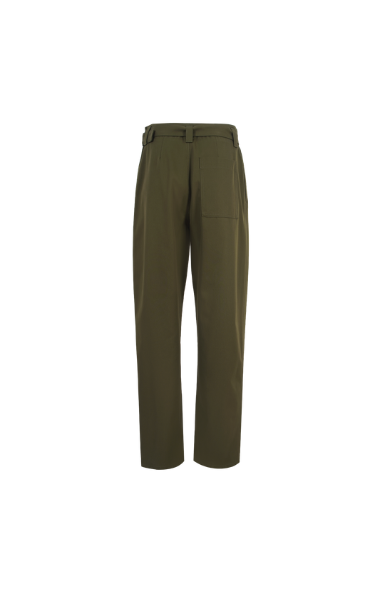Trousers in cotton and silk