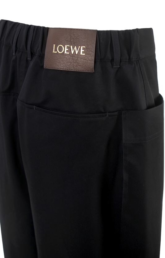 Cropped trousers in cotton and silk