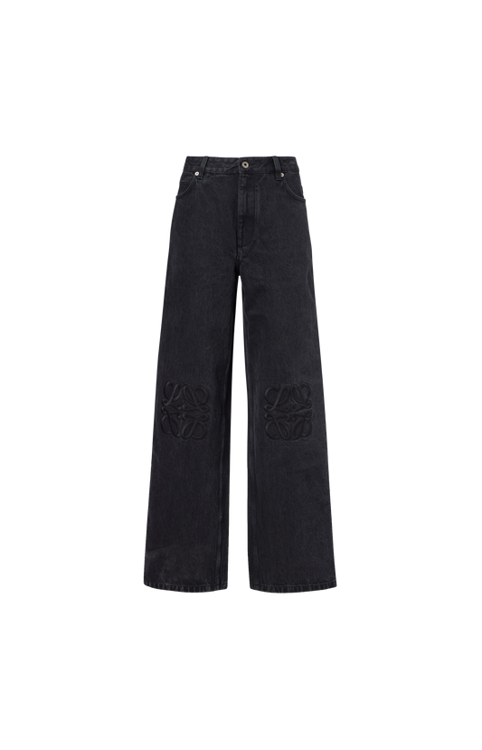 Anagram embroidered jeans