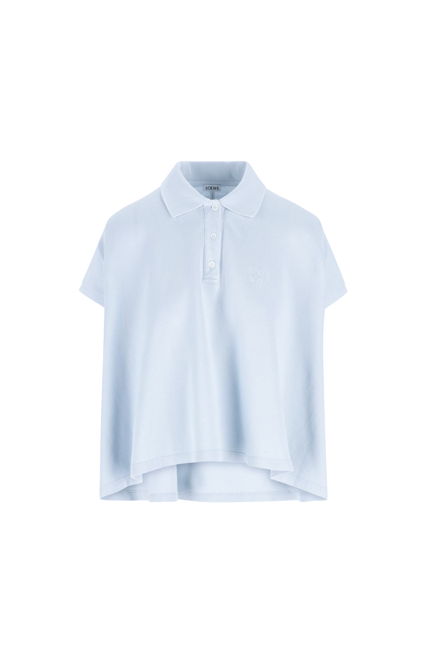 Light blue polo shirt on a white background