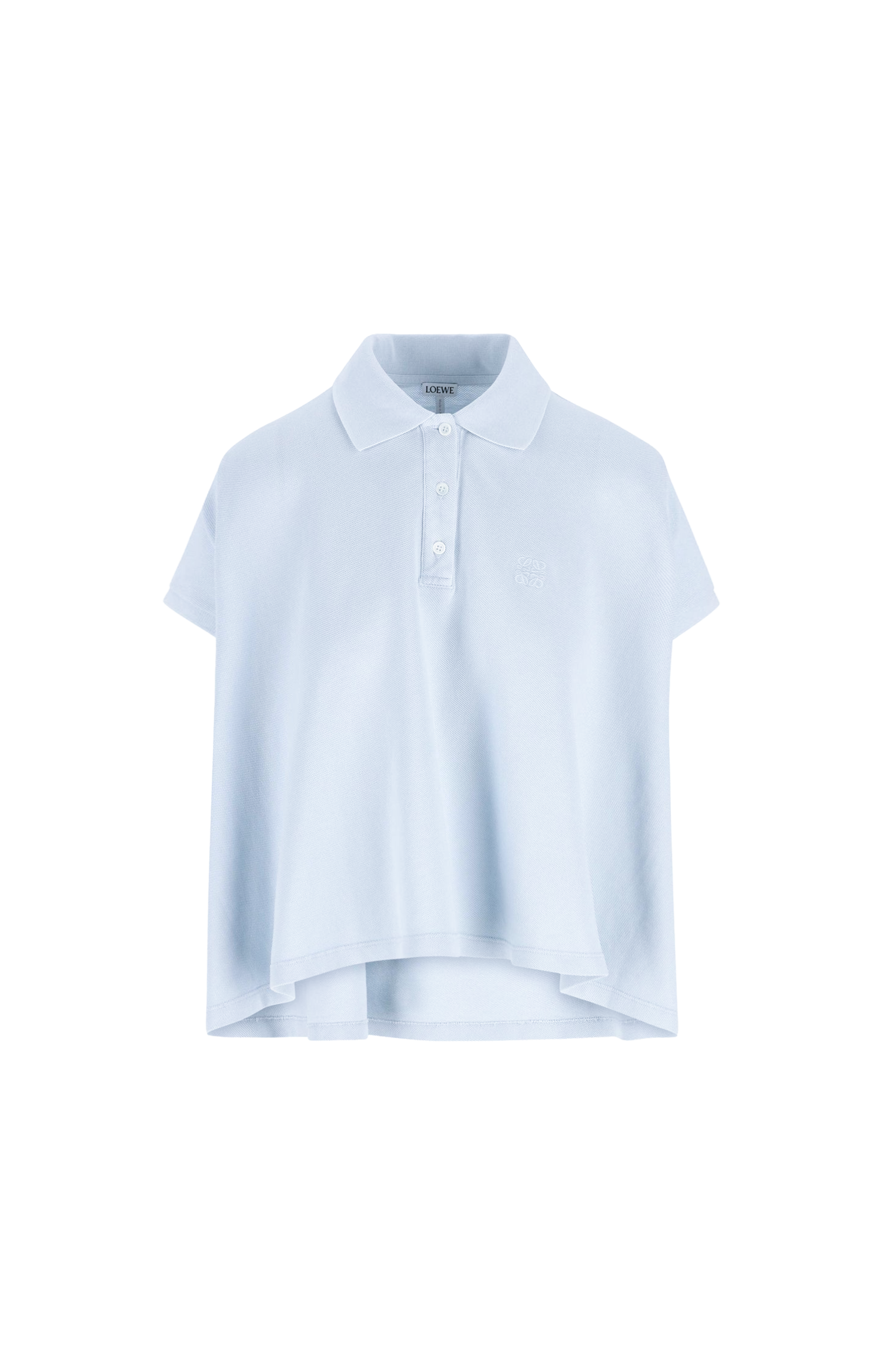 Light blue polo shirt on a white background