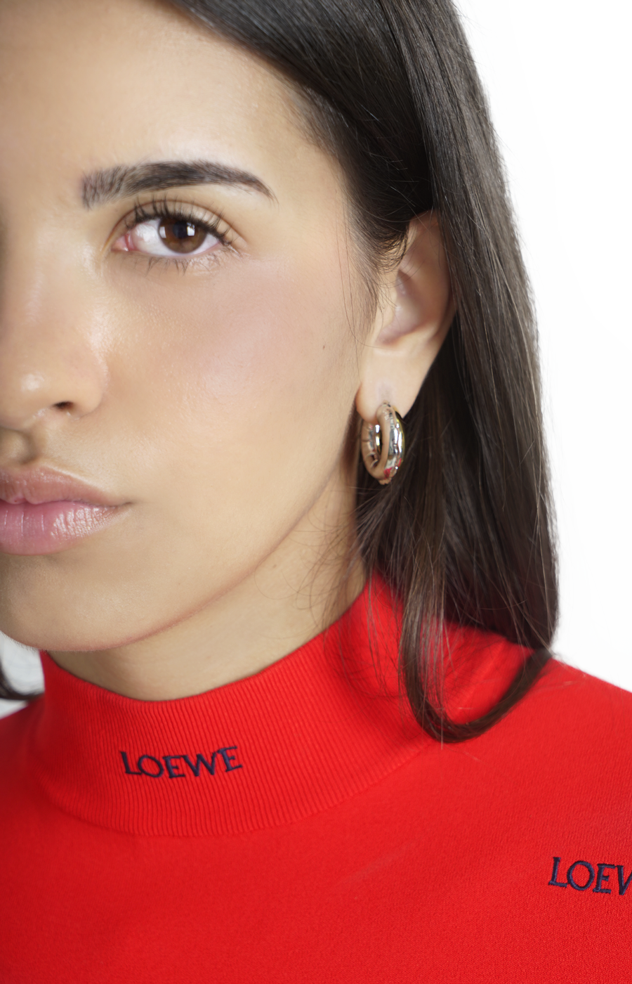 Blown Inflated Hoop Earrings in Brass