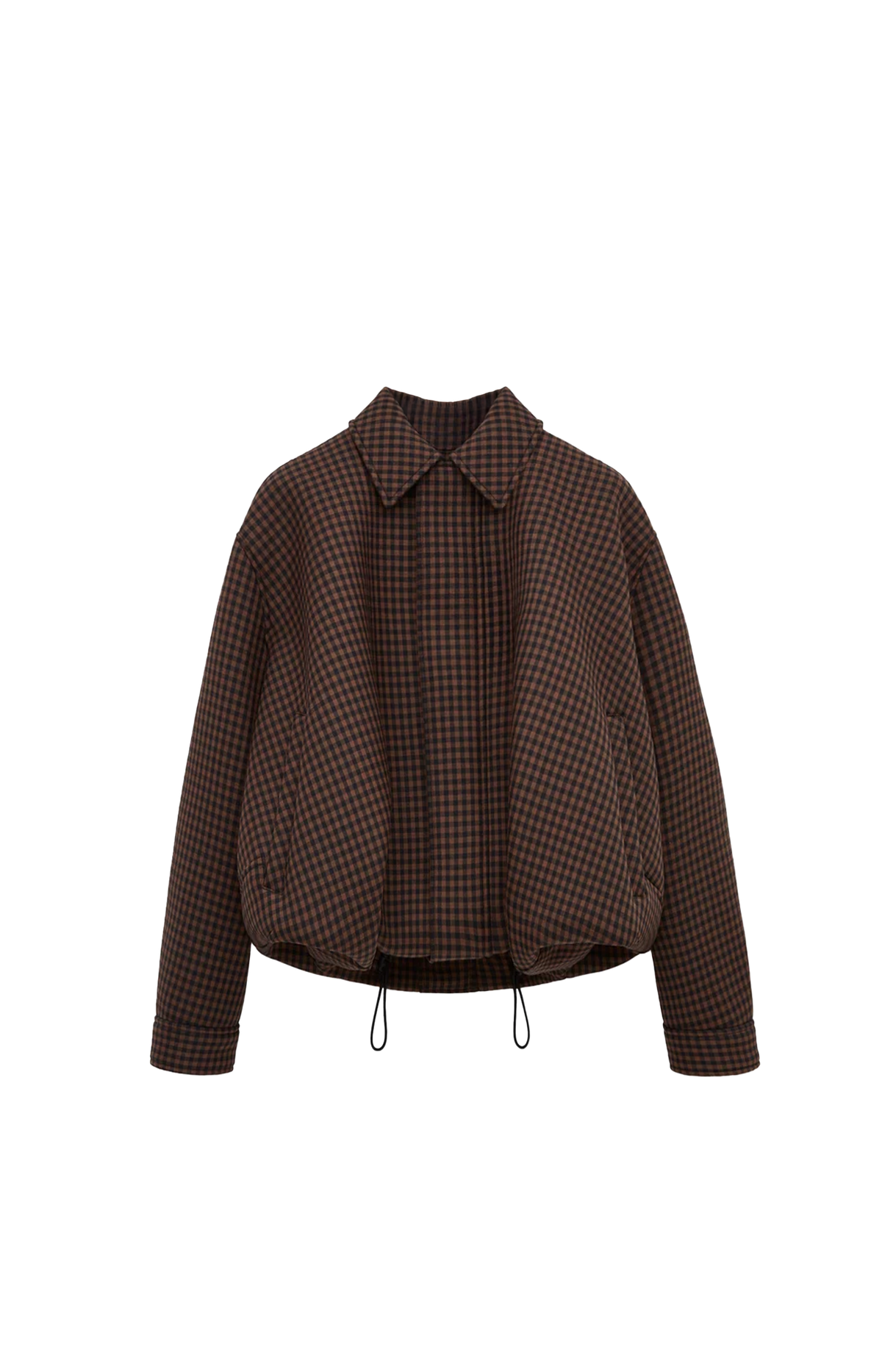 Wool Drawstring Jacket in Brown