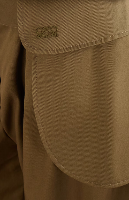 Cargo Trousers in Cotton and Silk