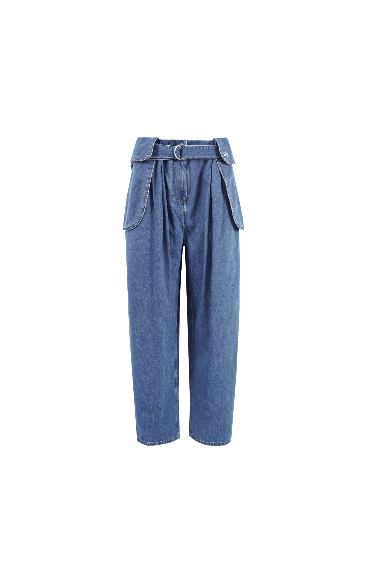 Draped jeans in denim