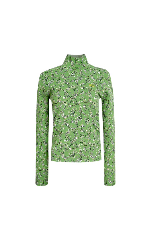 LOEWE x Cosima von Bonin Printed High-Neck Top in Green — front view