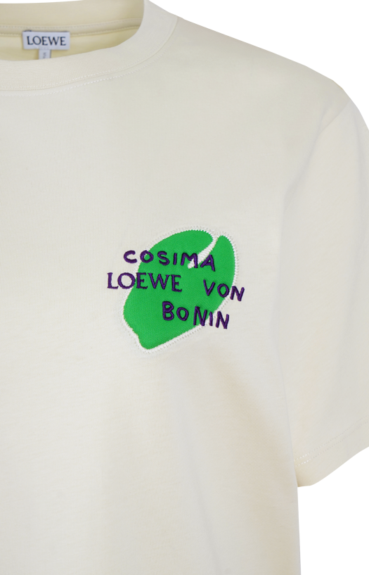 Graphic Cotton T-Shirt in Ecru