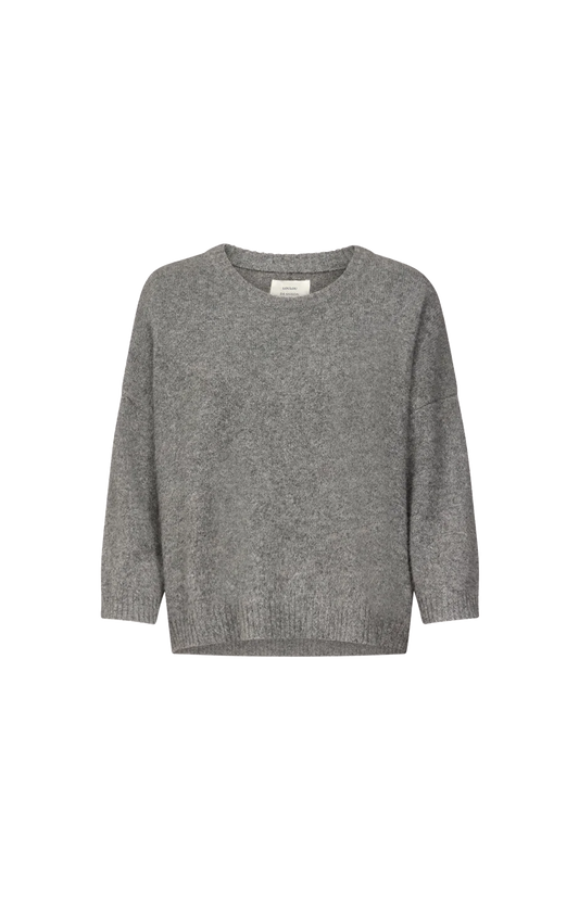 Azali 3/4 Sleeves Yak Blend Sweater in Anthracite
