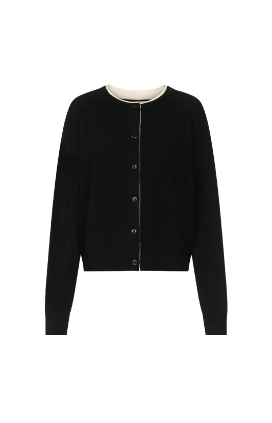 Nicola Bicolor Cashmere Cardigan