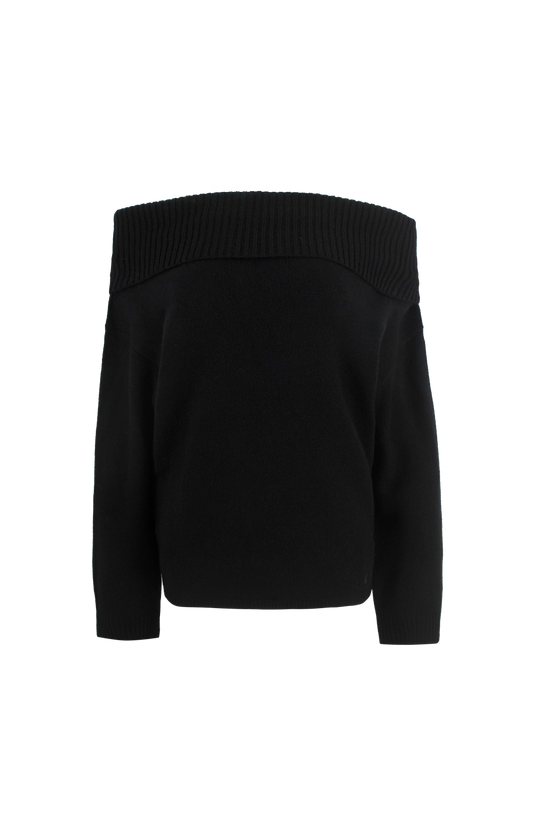 Sibyl Off the Shoulder Sweater in Black