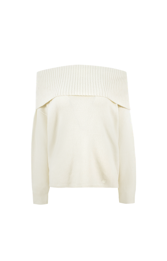 Sibyl Off the Shoulder Sweater in Ivory