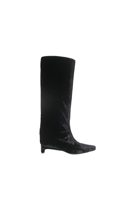 Naomi Kitten Heel Velvet Boots