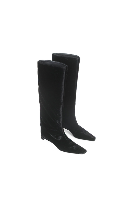 Naomi Kitten Heel Velvet Boots