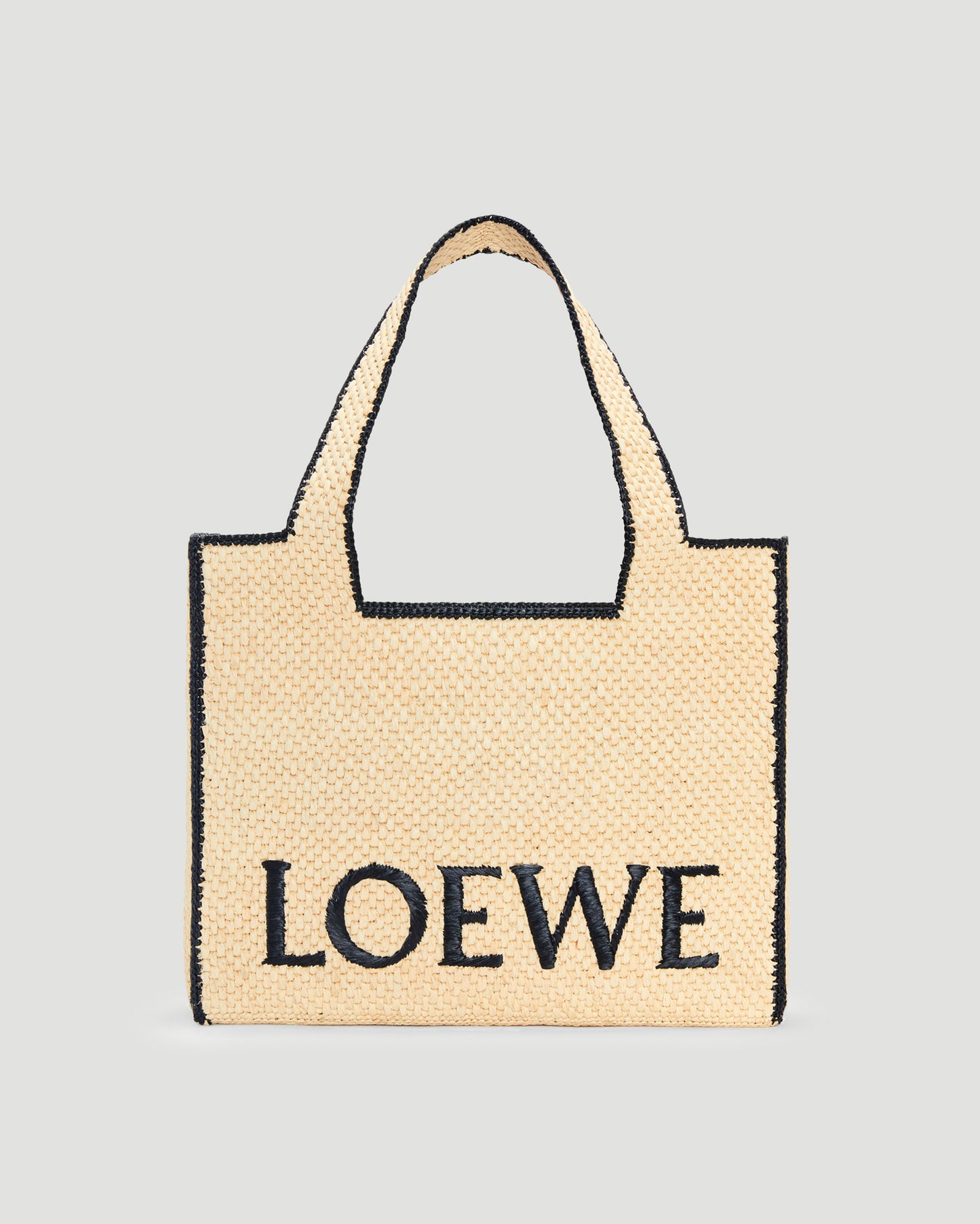 Large LOEWE Font Tote in raffia