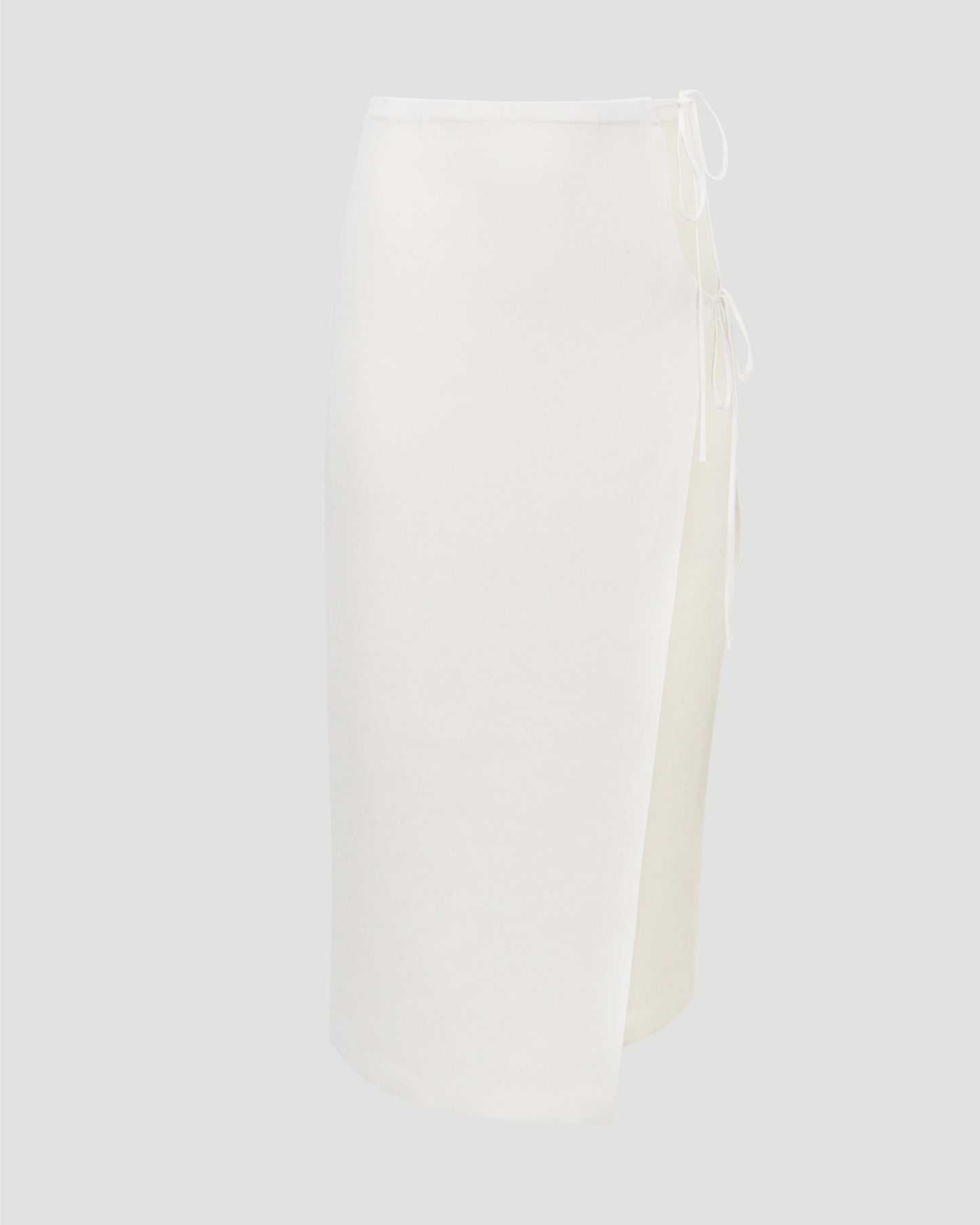 Knit cutout midi skirt in cream