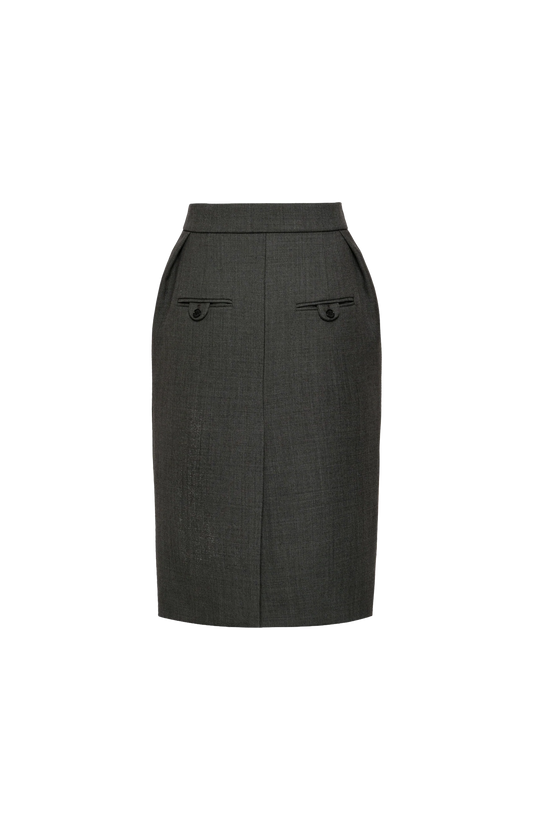 Tailored Pencil Skirt in Grey