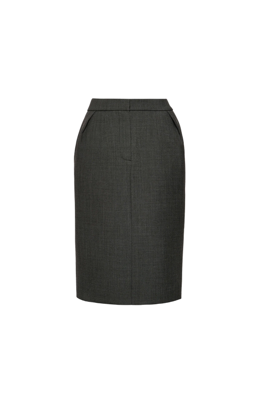 Tailored Pencil Skirt in Grey