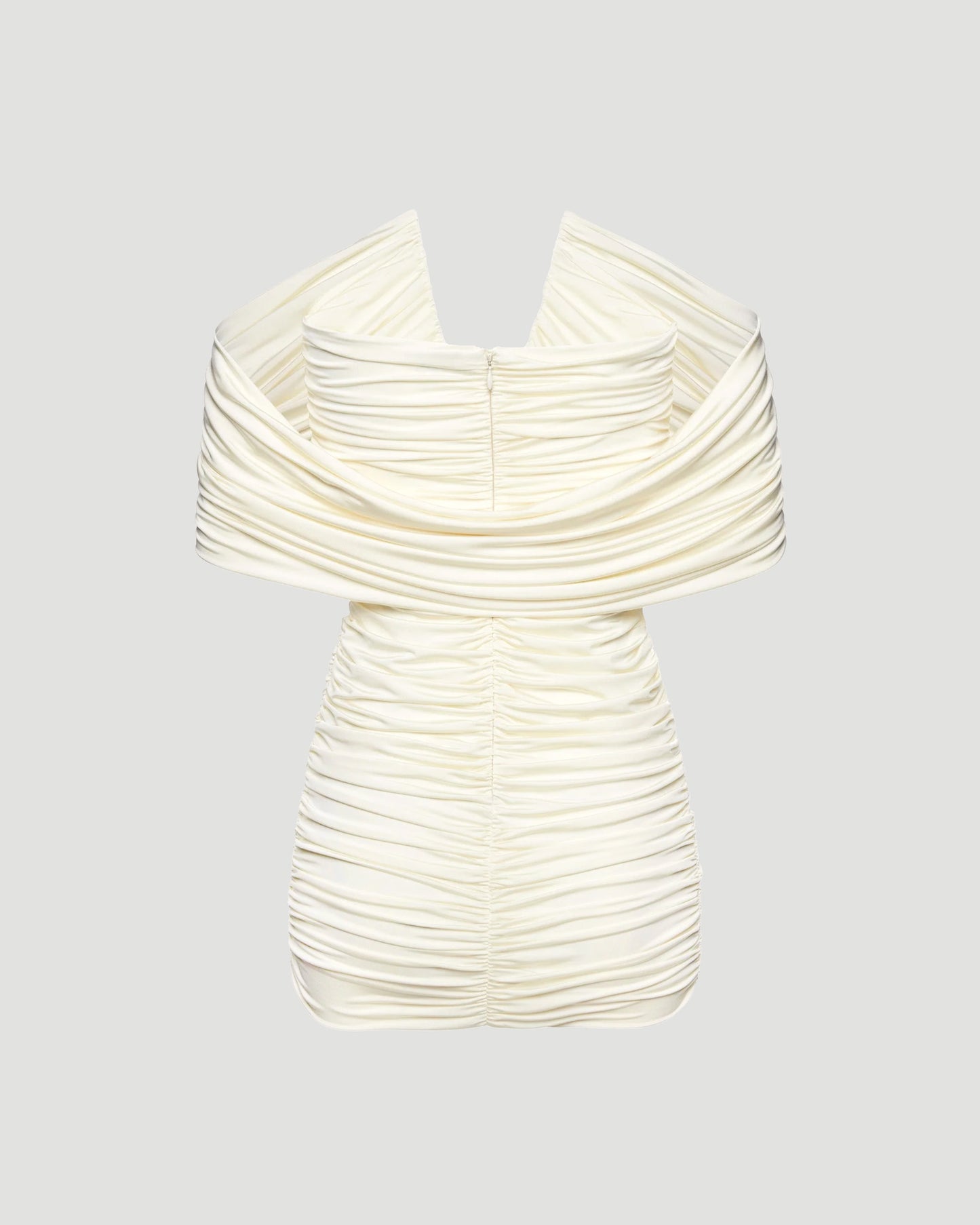Magda Butrym V-neck ruched dress in cream — product photo 2