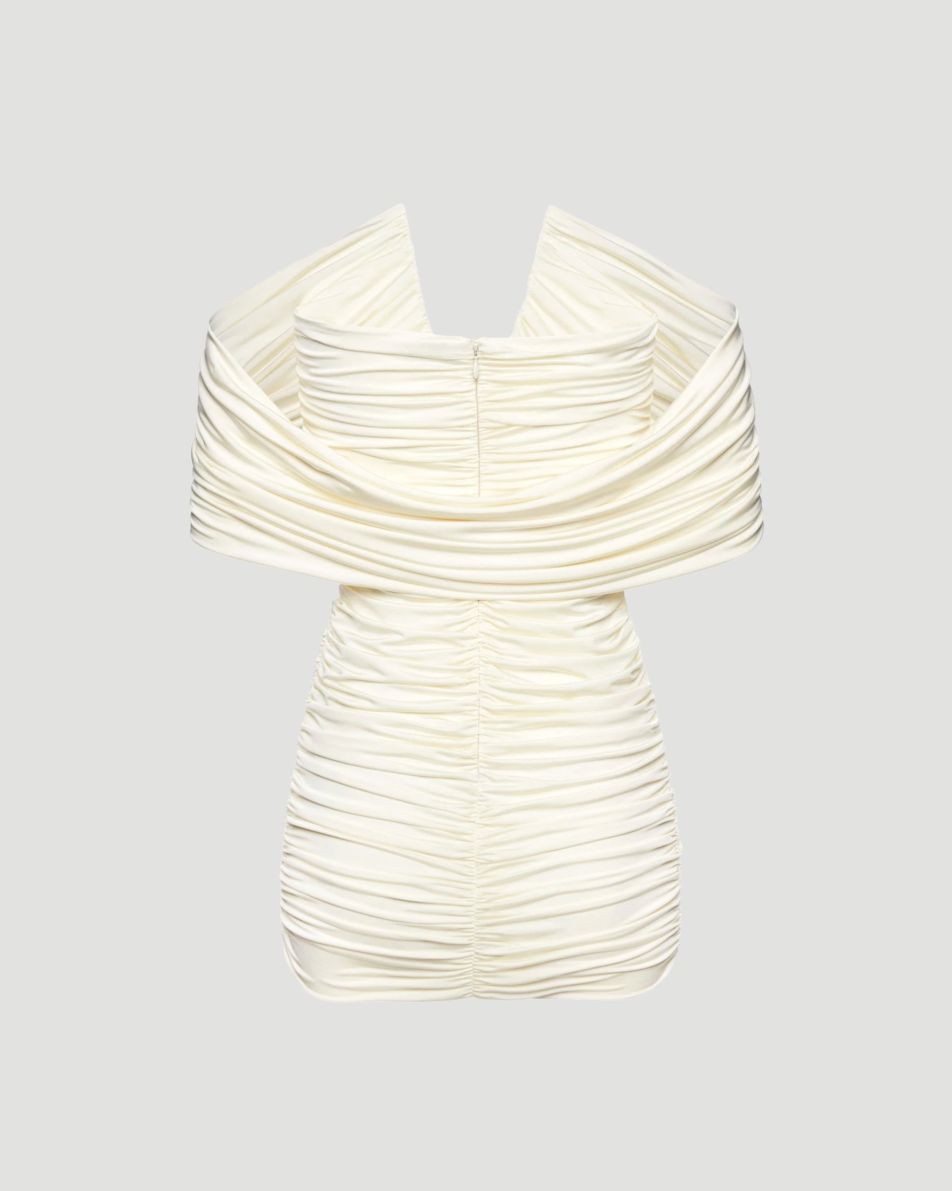 Magda Butrym V-neck ruched dress in cream — product photo 2
