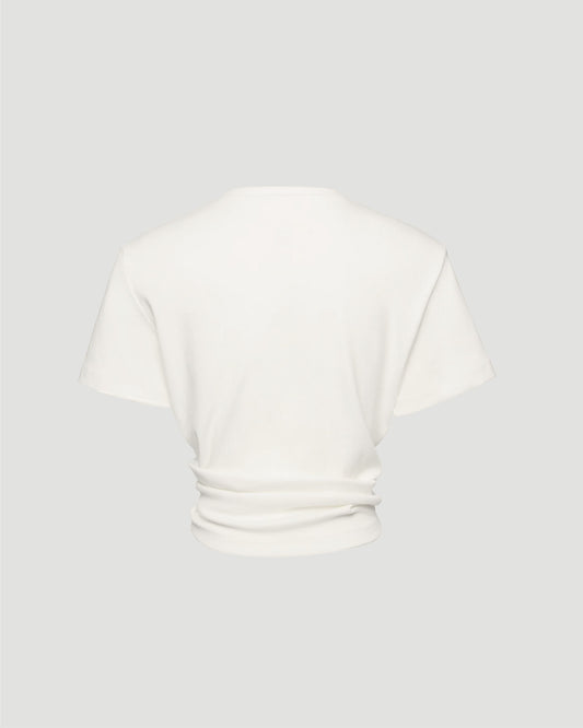 Knotted T-Shirt in Cream