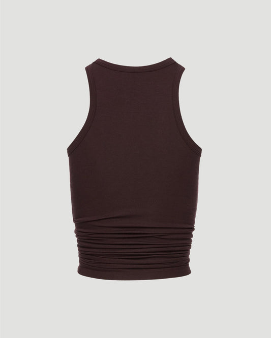 Knotted Tank Top in Brown
