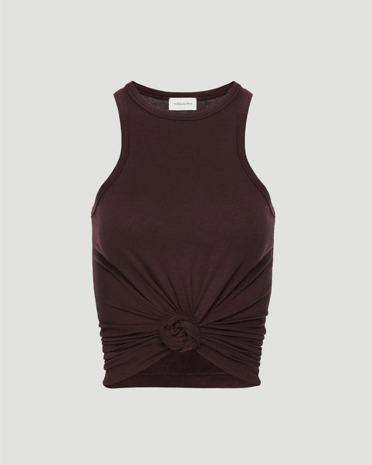 Knotted Tank Top in Brown