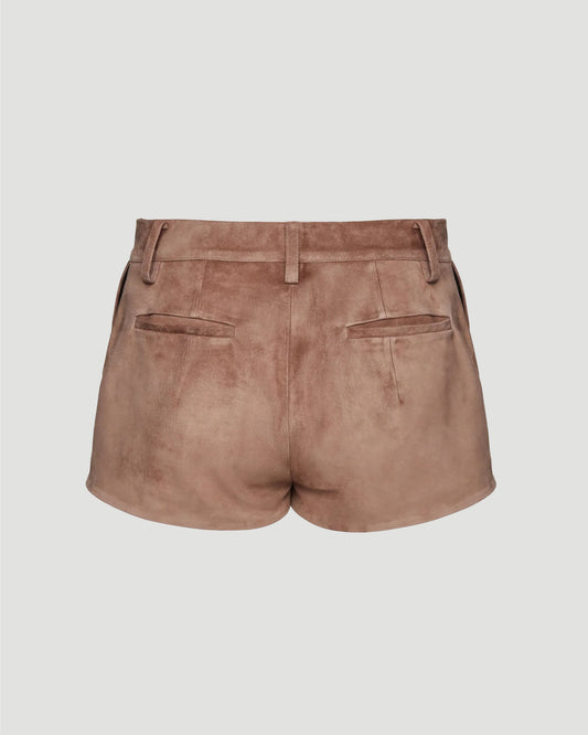 Suede hot shorts in brown