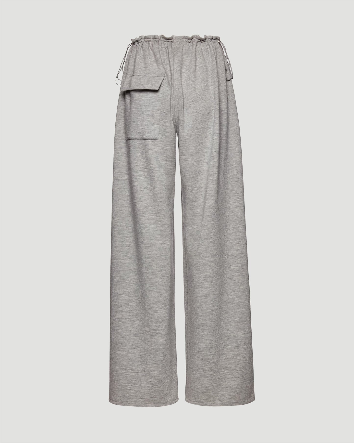 Cashmere jersey wide leg pants in grey