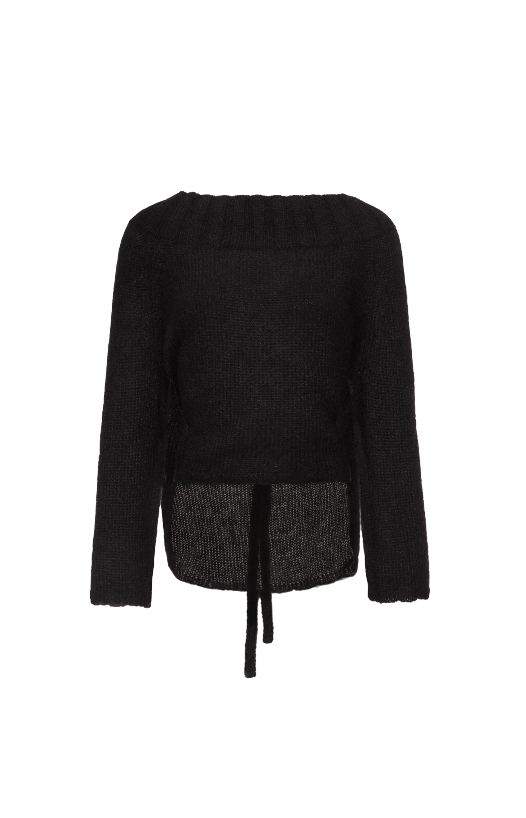 Open-back mohair blend sweater in black