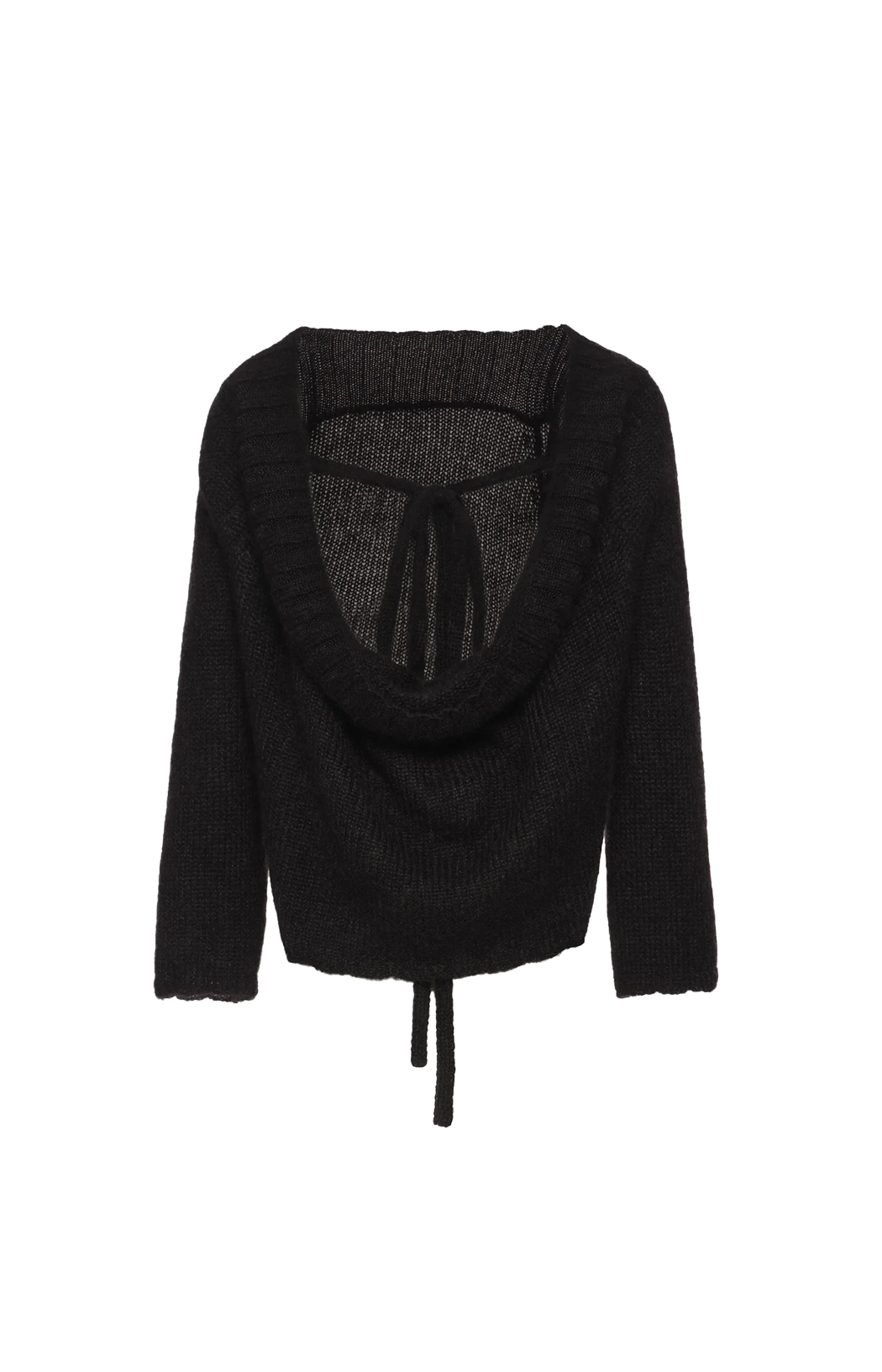 Open-back mohair blend sweater in black