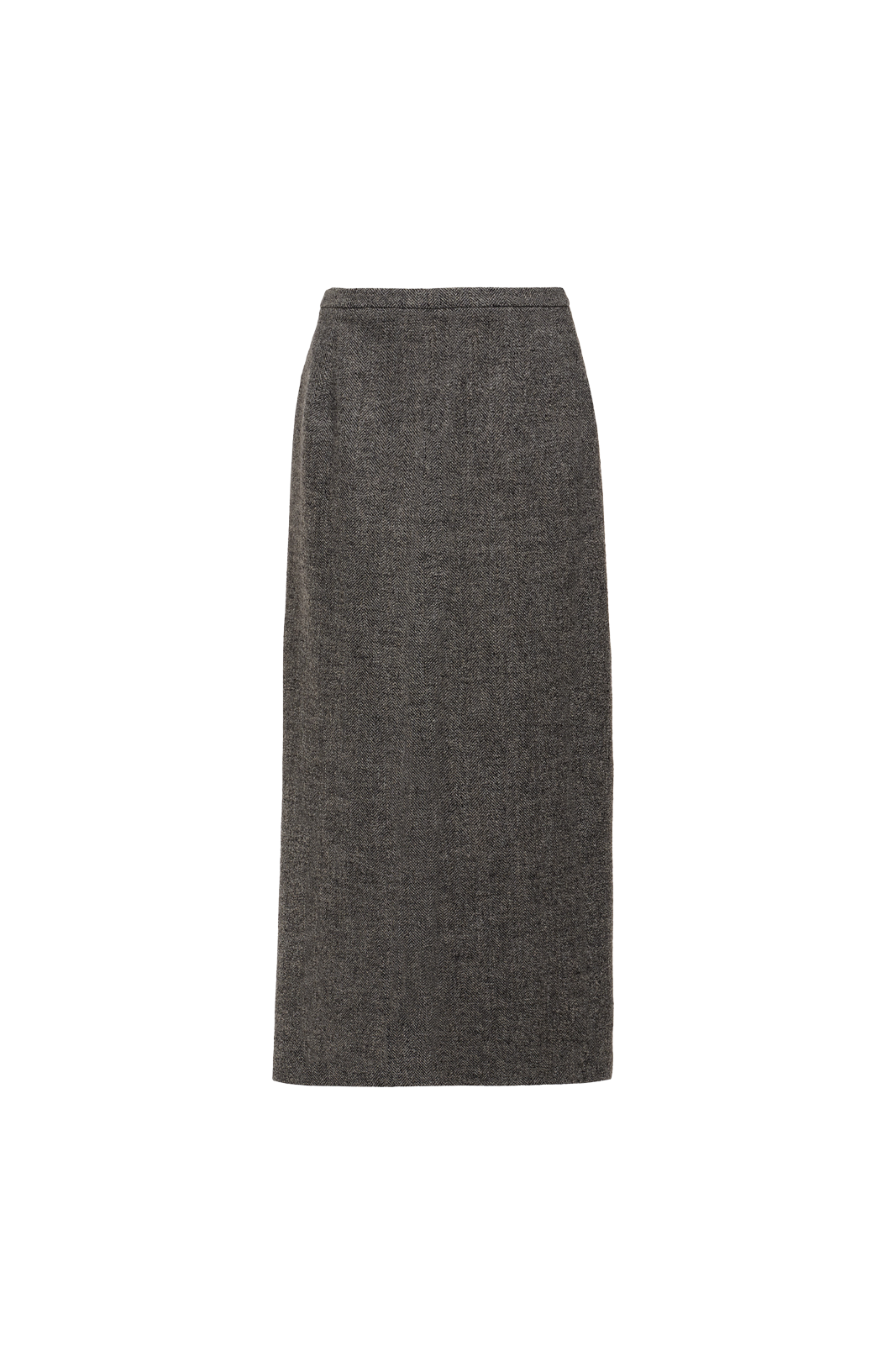 Wool Midi Skirt in Grey