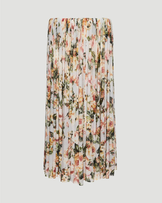 Gathered Waist Skirt in Floral Print