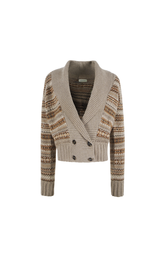 Cashmere Knit Cardigan in Camel